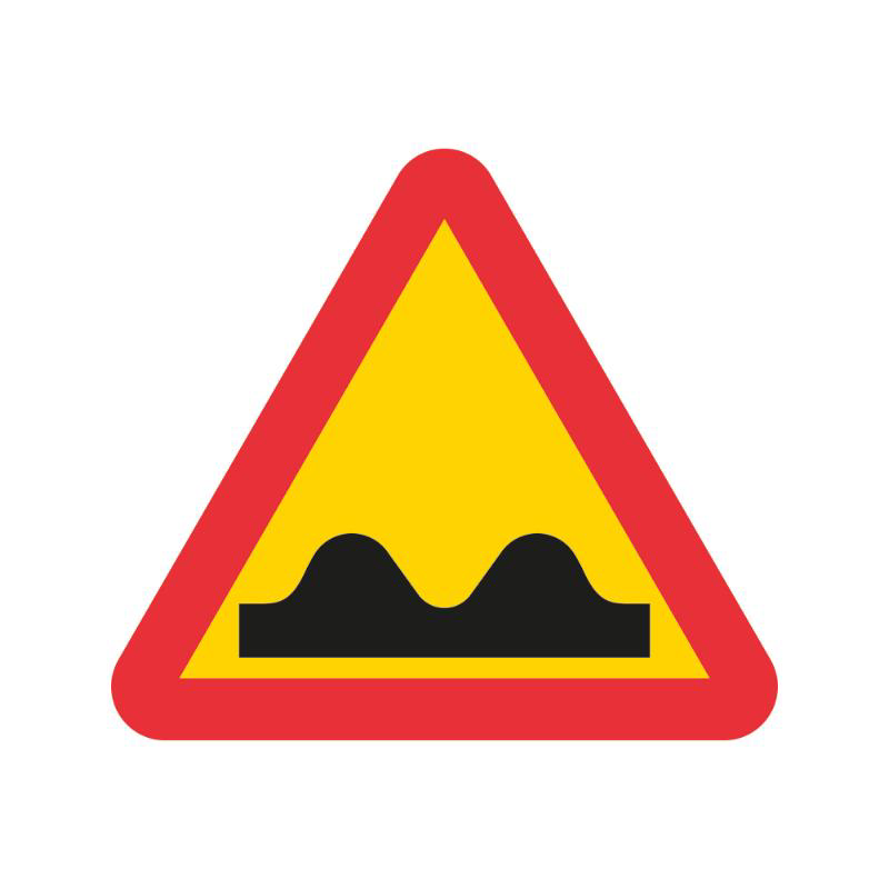 Varning A8 N HR plastinkl. variofäste Varning för ojämn väg