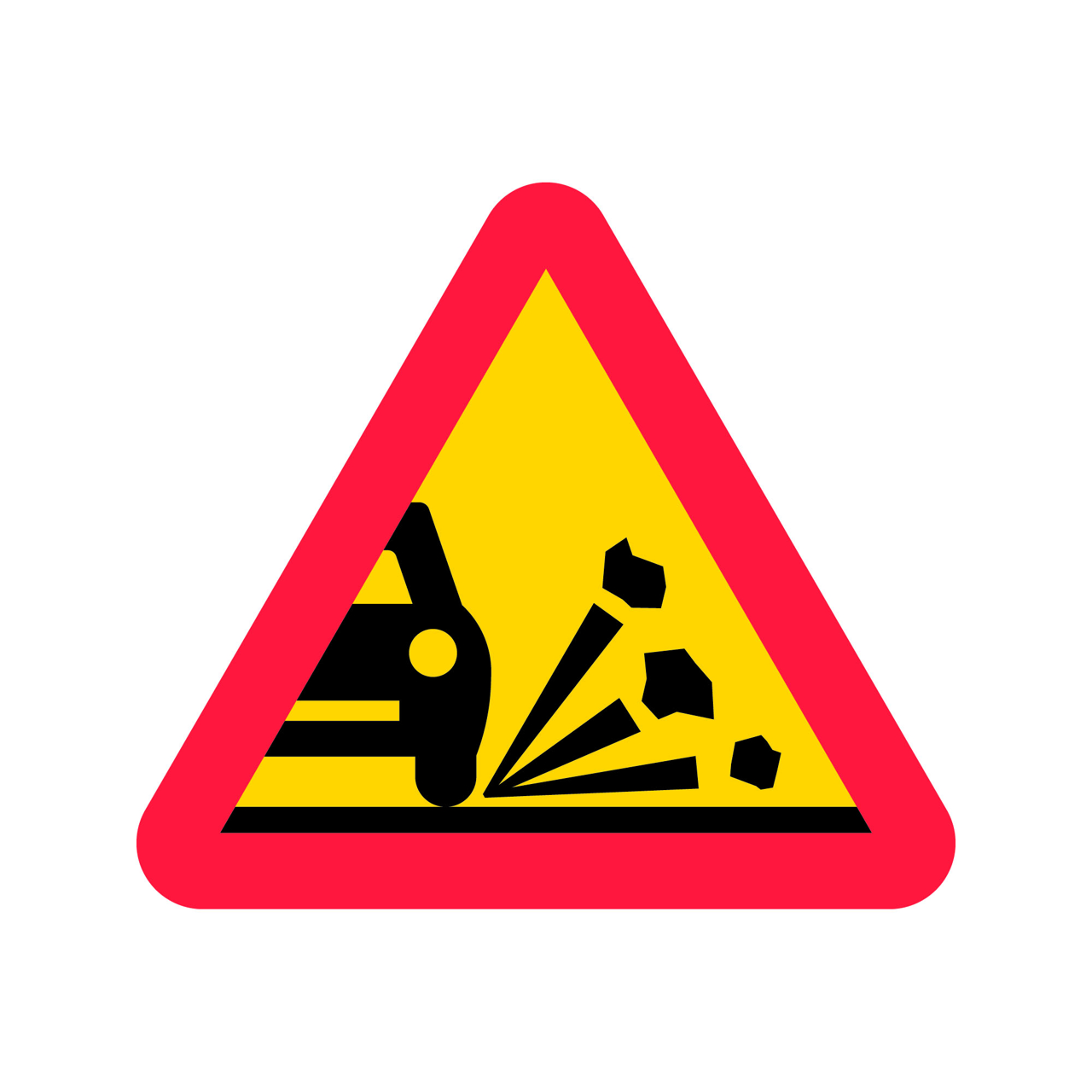 Varning A11 plast Varning för stenskott