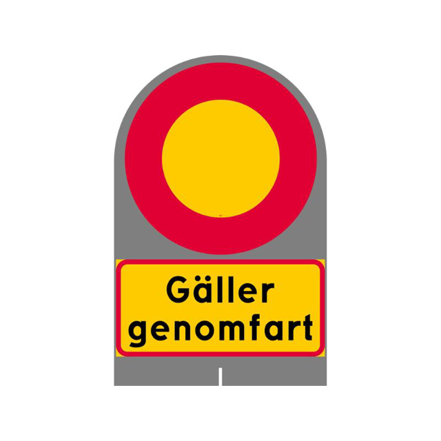 Förbud C2 + Gäller genomfart N HR plast