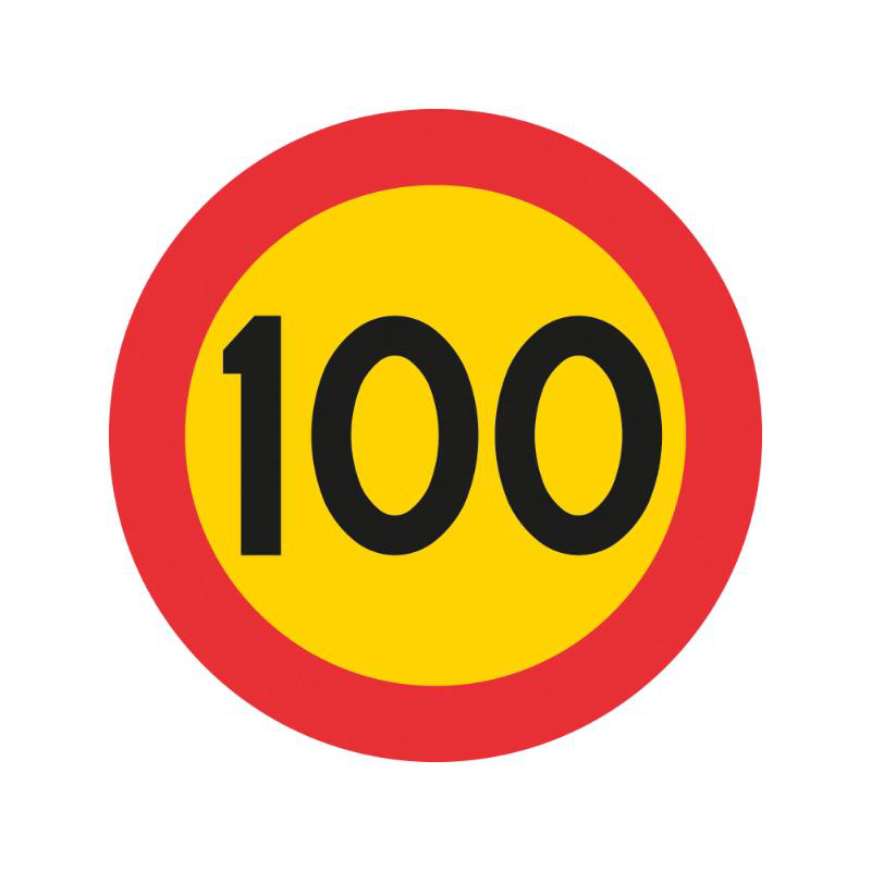 Förbud C31-10 100km N HR plast inkl. variofäste Hastighetsbegränsning