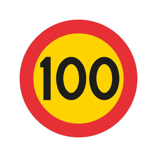 Förbud C31-10 100km N HR plast inkl. variofäste Hastighetsbegränsning