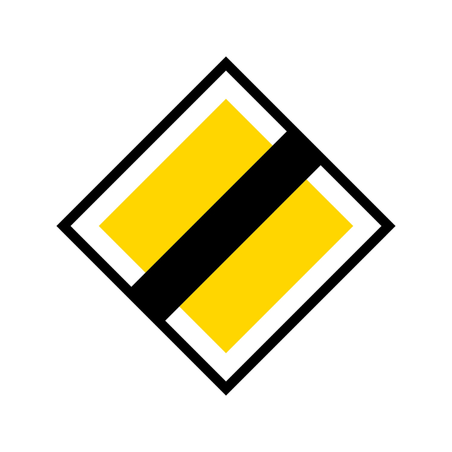 Väjning B5 Huvudled upphör