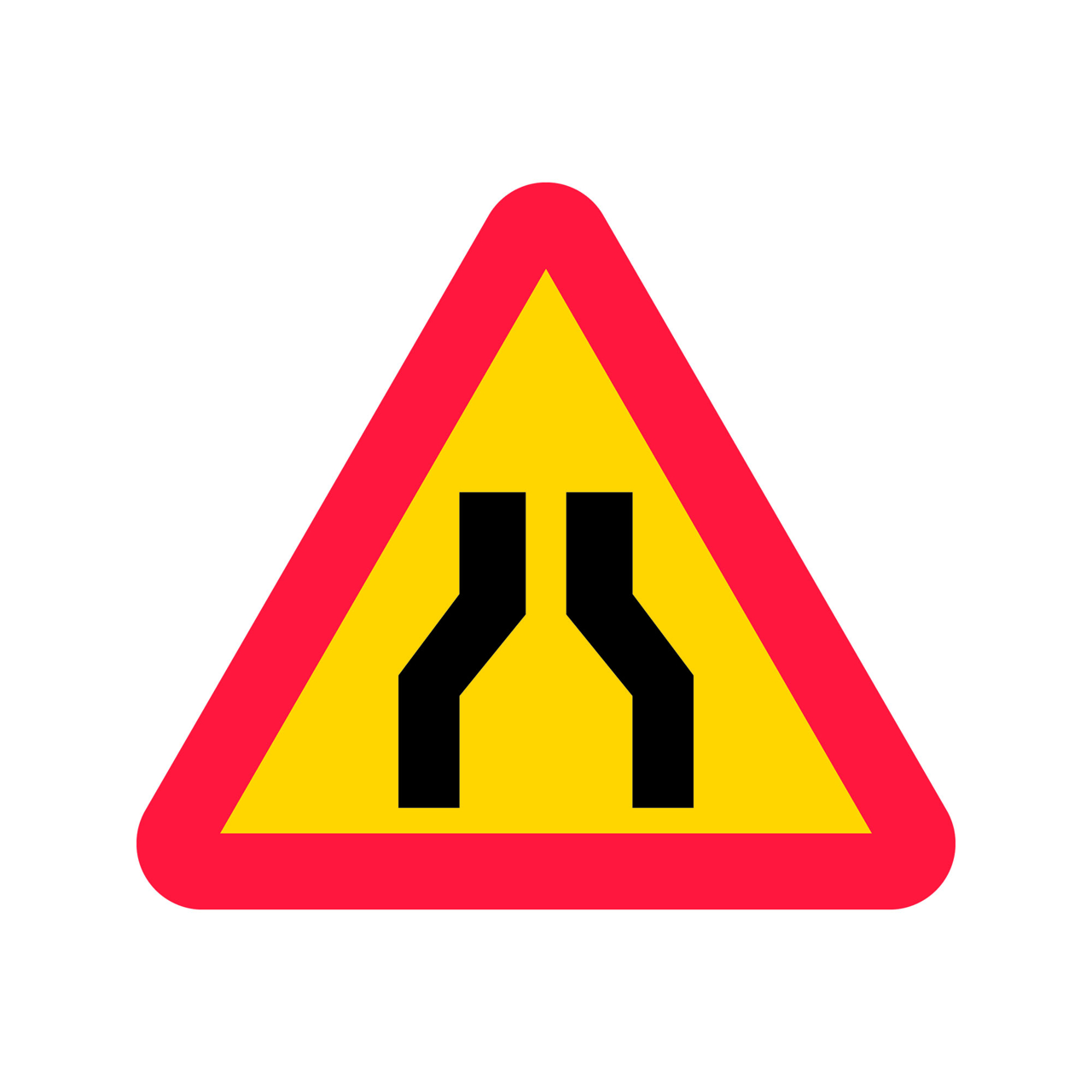 Varning A5-1 Avsmalnande väg