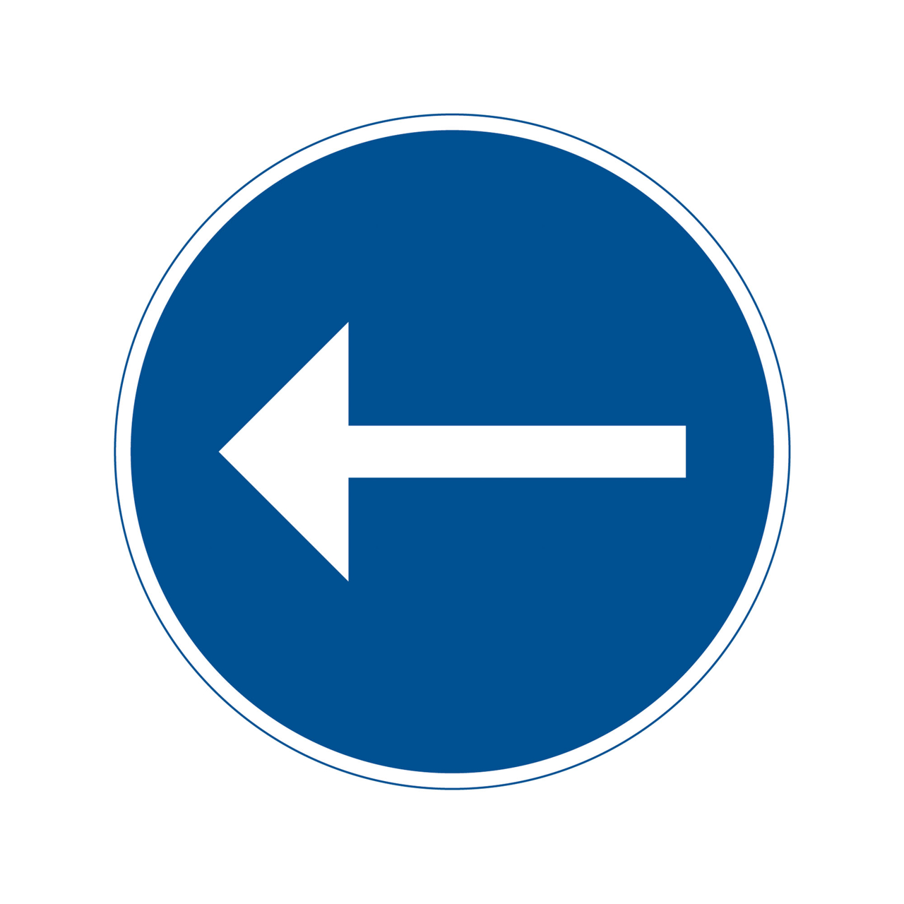 Påbud D1-1 Påbjuden körriktning vänster