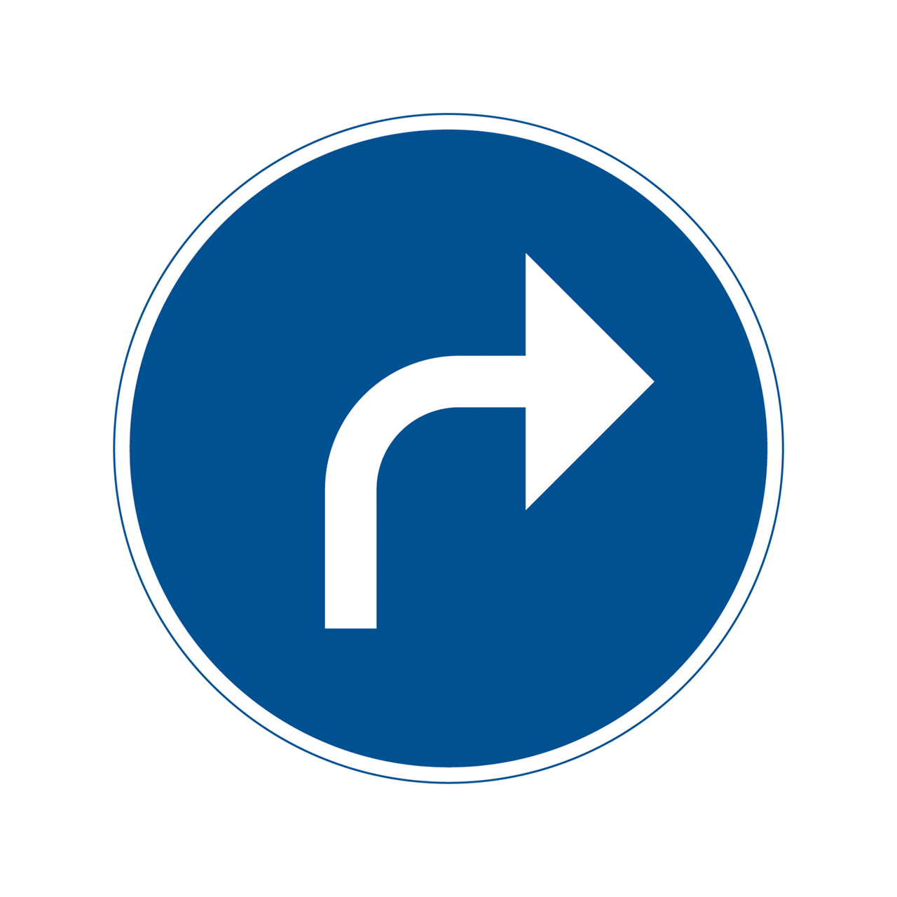 Påbud D1-5 Påbjuden körriktning högersväng