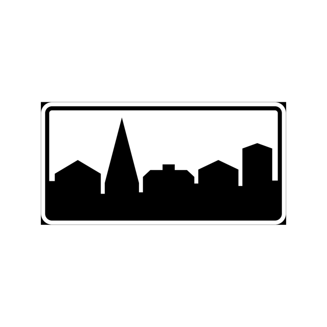 Anvisning E5 Tättbebyggt område utan ortsnamn 900x500mm